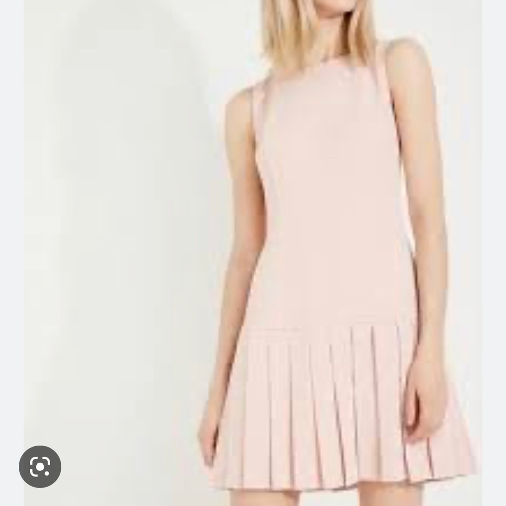 NWT ALICE + OLIVIA BLUSH PLEATED MINI DRESS SIZE8 ALICE AND OLIVIA